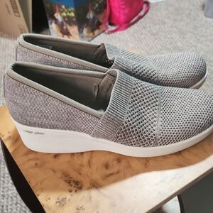 Gray Sketchers Pier Lite Wedges